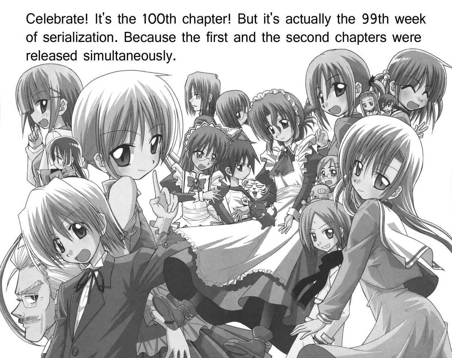 Hayate no Gotoku! Chapter 100 page 4 - Chapter 100 : Celebrate! Its the 100th chapter! But its actually the 99th week of serialization because the first and second chapters were released simultaneously
