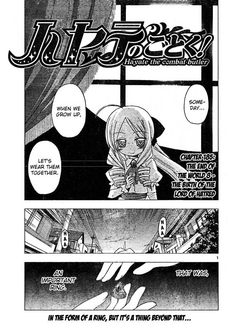 Hayate no Gotoku! Chapter 185 page 1 - Chapter 185 : The End of the World (8): The Birth of the Lord of Hatred
