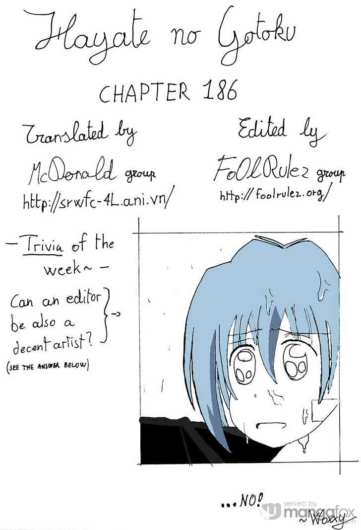 Hayate no Gotoku! Chapter 186 page 17 - Chapter 186 : The End of the World (9): Don't Call Me Anymore