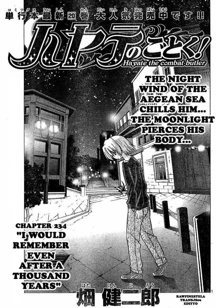 Hayate no Gotoku! Chapter 234 page 1 - Chapter 234 : I Would Remember Even after a Thousand Years