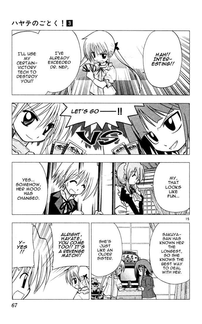 Hayate no Gotoku! Chapter 24 page 15 - Chapter 24 : I was so Frustrated from Losing to the Kids in Town that I Won. But I don't Regret it.