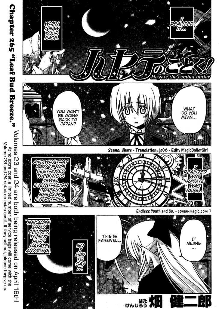 Hayate no Gotoku! Chapter 265 page 1 - Chapter 265 : The Wind Calling Forth the Buds of Spring