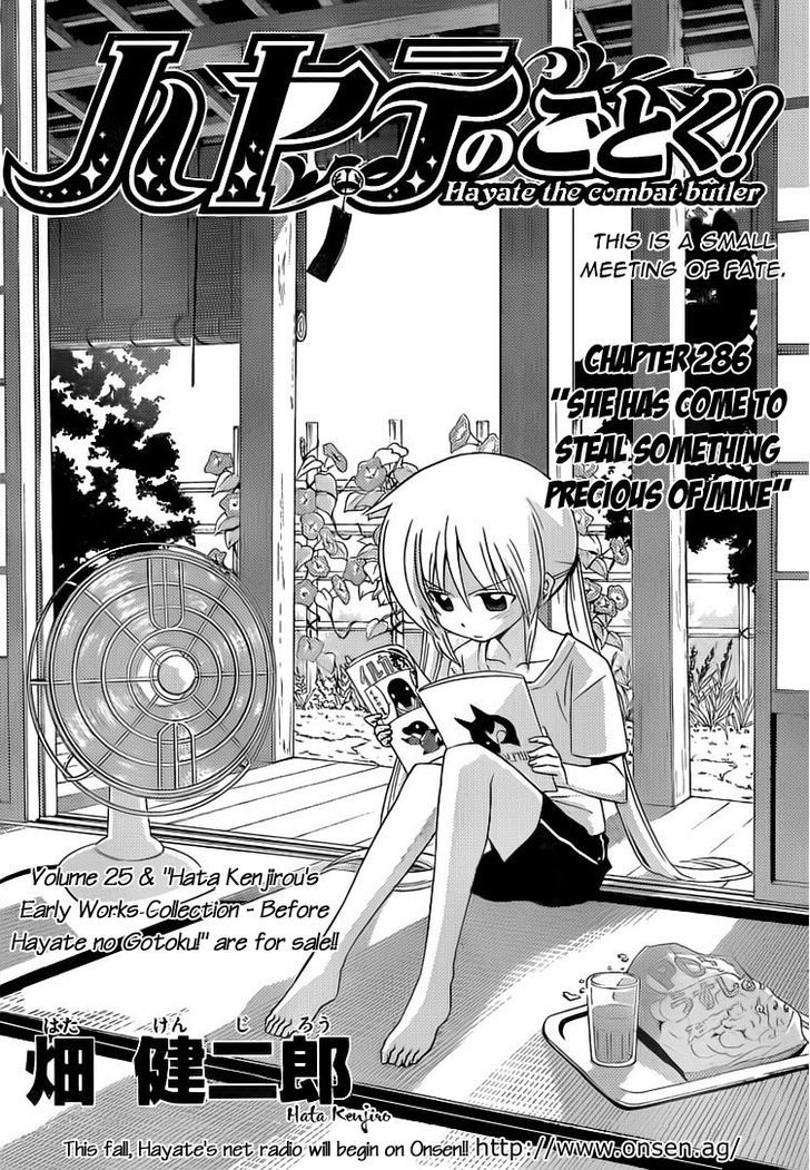 Hayate no Gotoku! Chapter 286 page 2 - Chapter 286 : She Has Come to Steal Something Precious of Mine