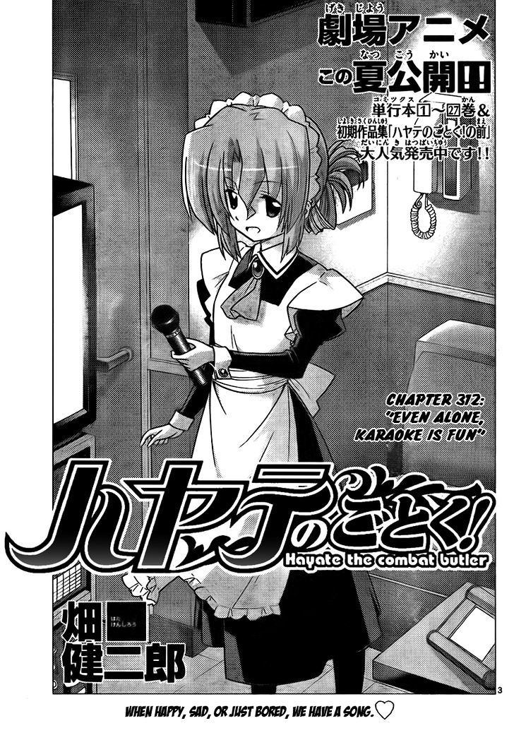 Hayate no Gotoku! Chapter 312 page 3 - Chapter 312 : Karaoke Is Enjoyable Even if You're Singing Alone