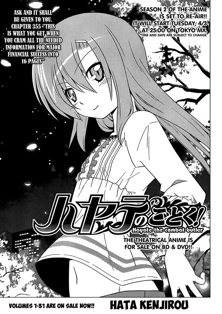 Hayate no Gotoku! Chapter 355 page 2 - Chapter 355 : This is What You Get When You Cram All the Needed Information for...
