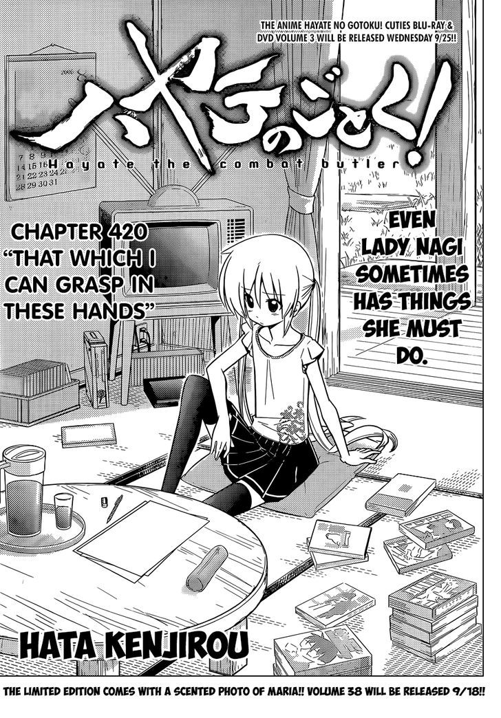 Hayate no Gotoku! Chapter 420 page 2 - Chapter 420 : That Which I Can Grasp in These Hands