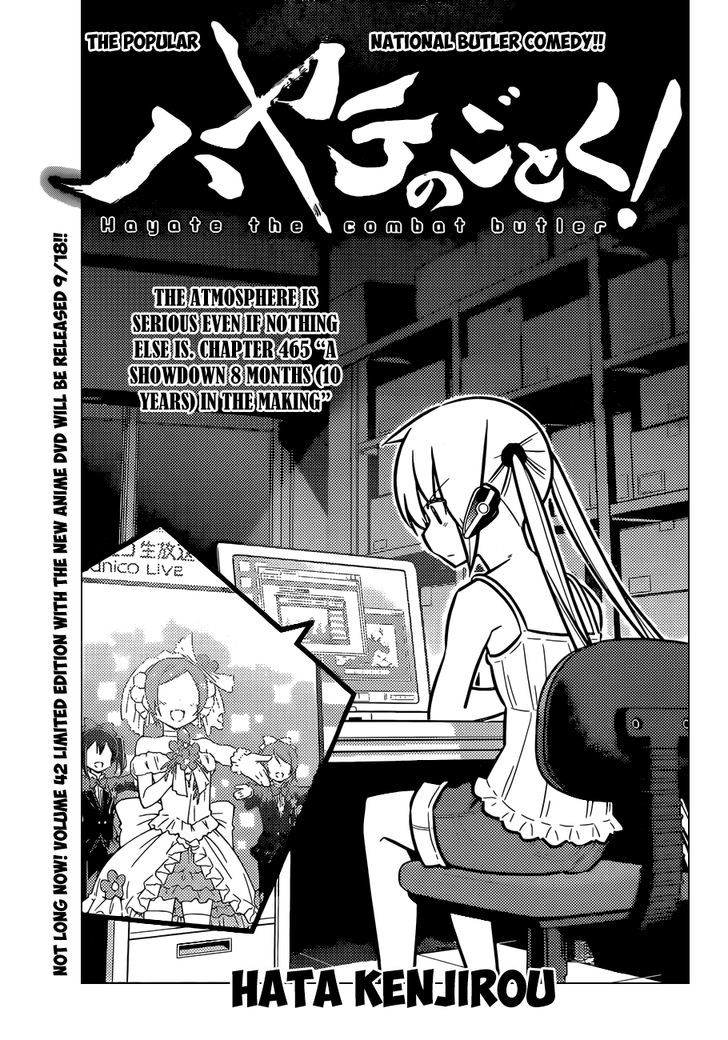 Hayate no Gotoku! Chapter 465 page 2 - Chapter 465 : A Showdown 8 Months (10 Years) in The Making