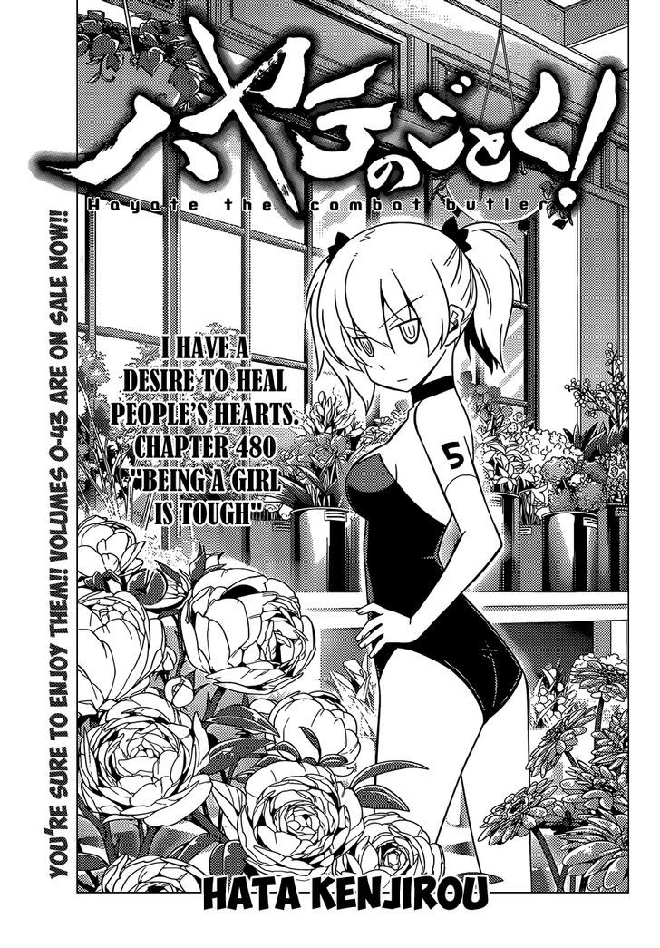 Hayate no Gotoku! Chapter 480 page 2 - Chapter 480 : Being a Girl is Tough