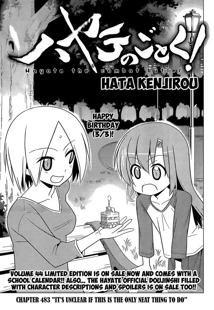 Hayate no Gotoku! Chapter 483 page 2 - Chapter 483 : It's Unclear If This is the Only Neat Thing to Do