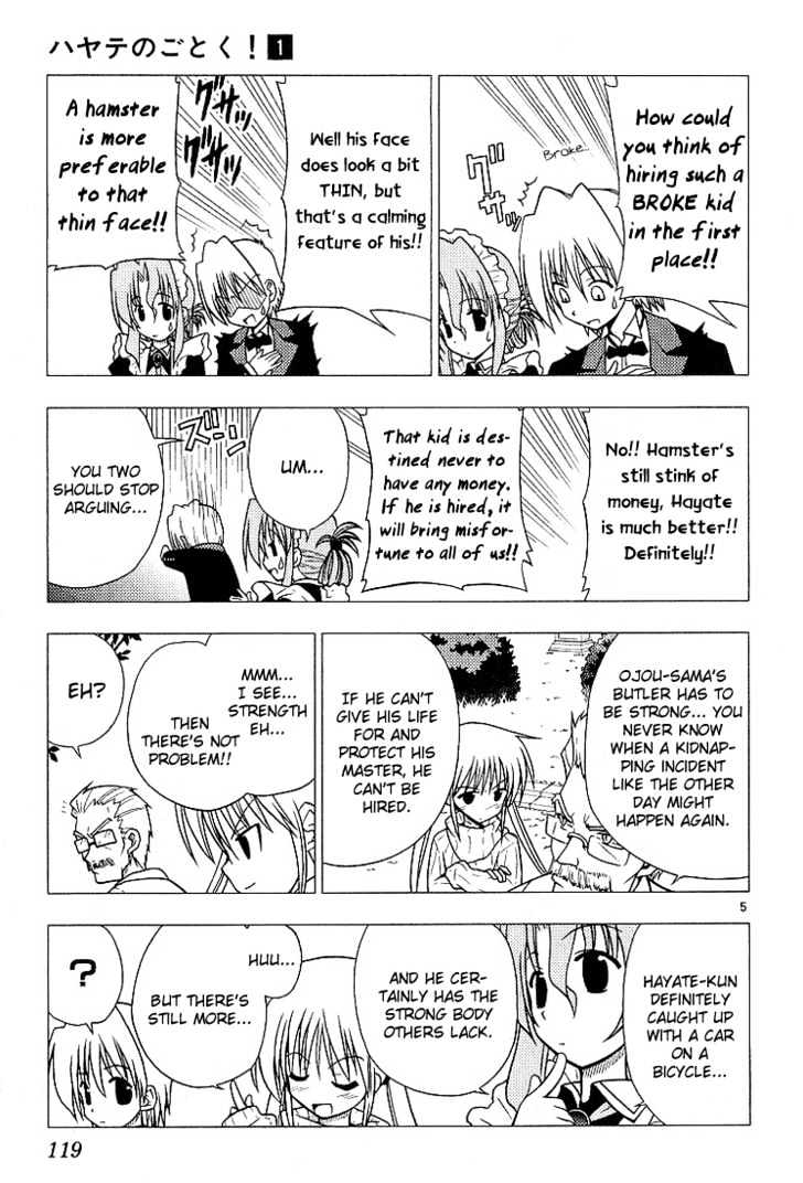 Hayate no Gotoku! Chapter 6 page 5 - Chapter 6 : Good kids shouldn't copy these!! No, bad kids and even adults should never copy either!!