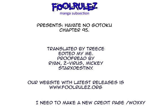 Hayate no Gotoku! Chapter 95 page 17 - Chapter 95 : A Cruel Idiot's Thesis - A Play on a Song Called 'A Cruel Angel's Thesis' by Yoko Takahashi