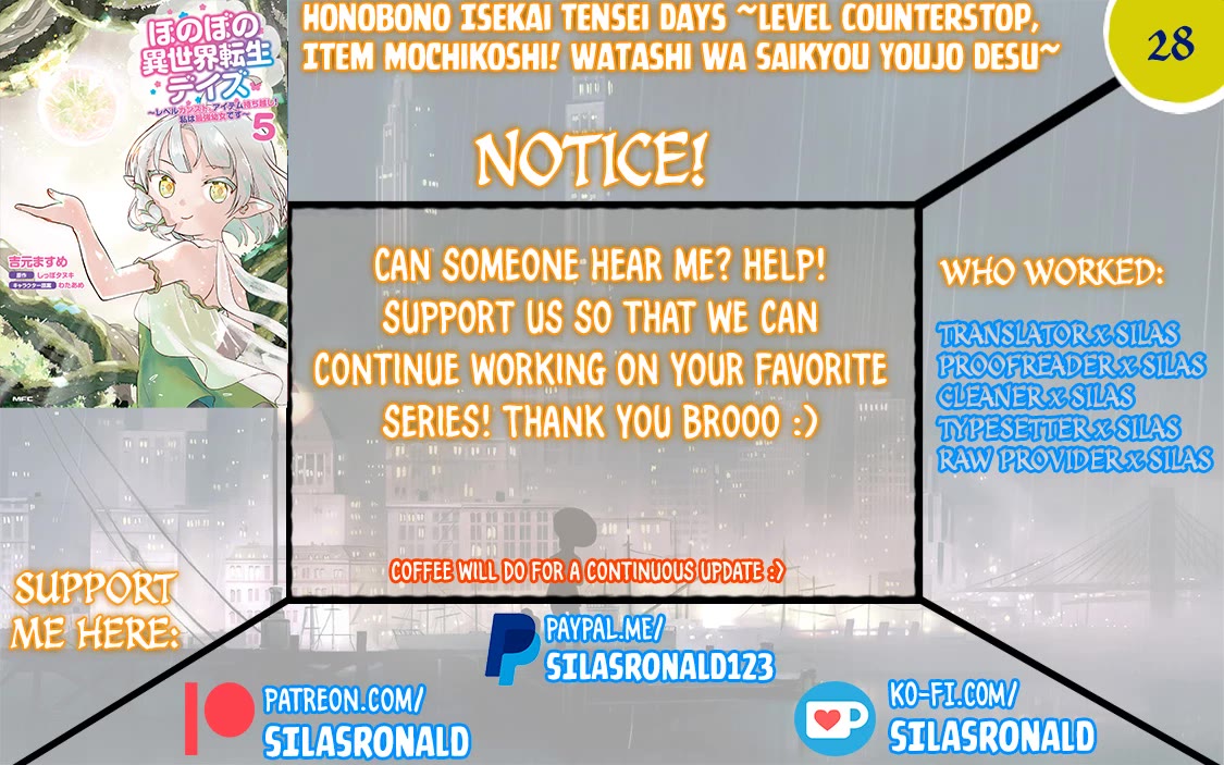 Heartwarming Isekai Reincarnation Days ~Level Max, Item Carryover! I'm the Strongest Little Girl~ Chapter 28 page 1 - Chapter 28