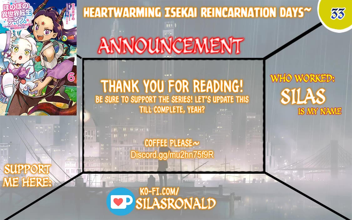 Heartwarming Isekai Reincarnation Days ~Level Max, Item Carryover! I'm the Strongest Little Girl~ Chapter 33 page 1 - Chapter 33