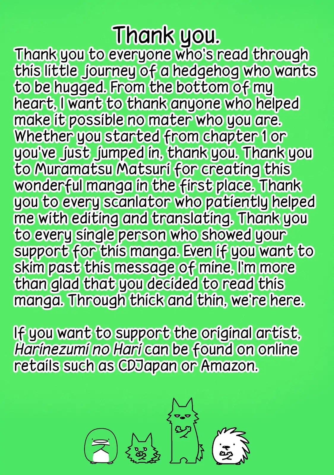 Hedgehog Harry Chapter 309.75 page 19 - Chapter 309.75: Hedgehog's Letter [END]