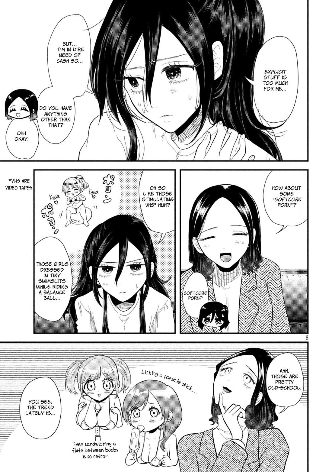 Heisei Remnant Soldier Sumire-chan Chapter 15 page 8 - Chapter 15: A Woman on “It’s only a massage but it’s starting to feel good, oh God! I’m shaking on my knees!”