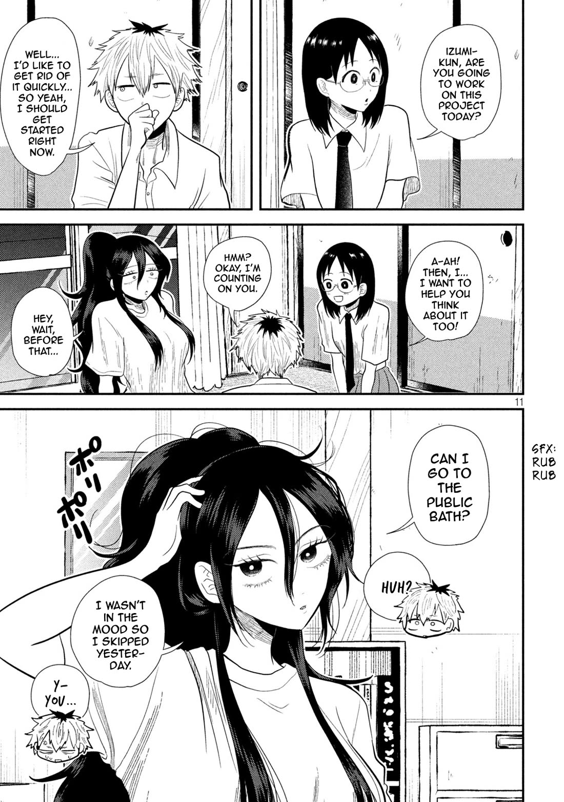 Heisei Remnant Soldier Sumire-chan Chapter 19 page 11 - Chapter 19: The Woman Who Skips Baths
