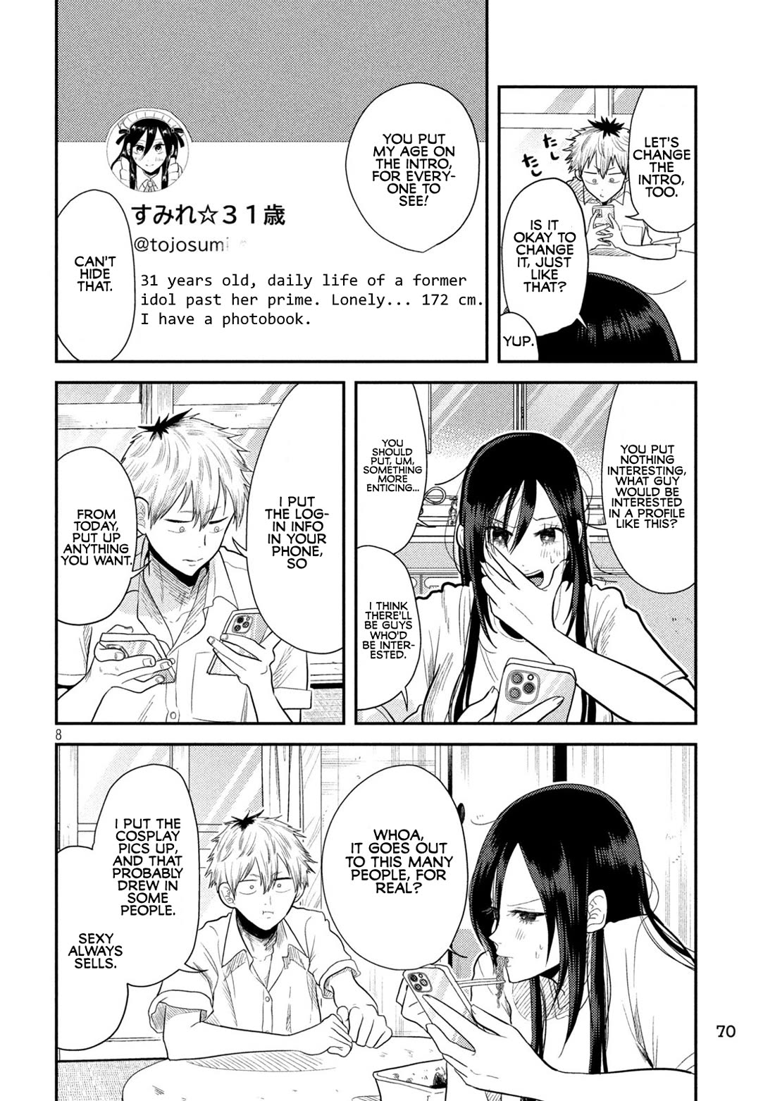 Heisei Remnant Soldier Sumire-chan Chapter 4 page 8 - Chapter 4: A Woman Who Posts Online