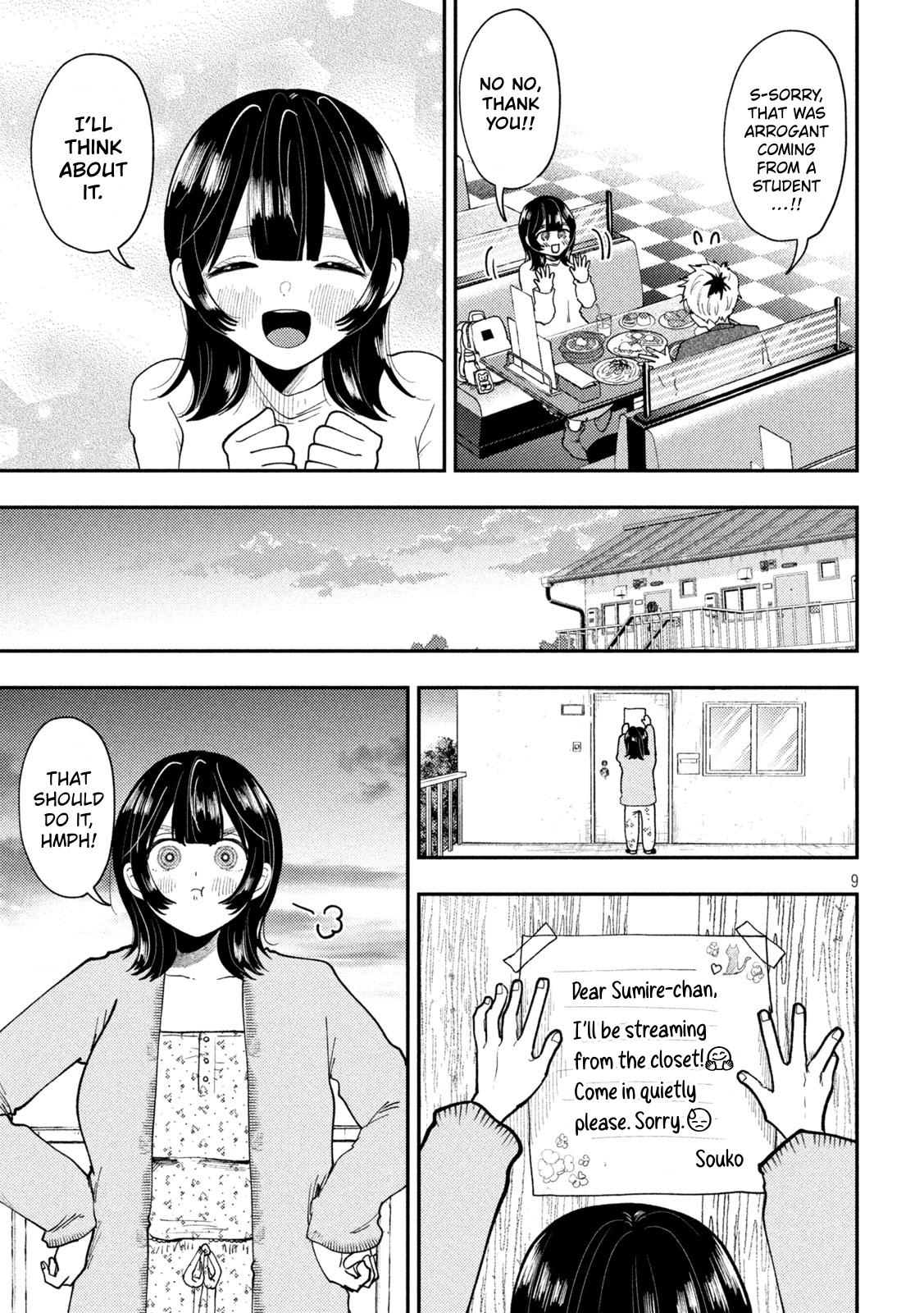 Heisei Remnant Soldier Sumire-chan Chapter 94 page 9 - Chapter 94: The Woman Who Screws Up Live