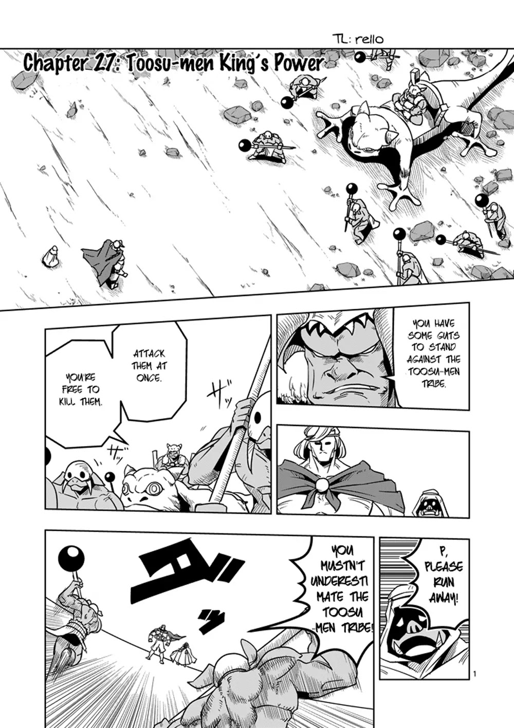 Helck Chapter 27 page 1 - Chapter 27: Toosu-men King's Power