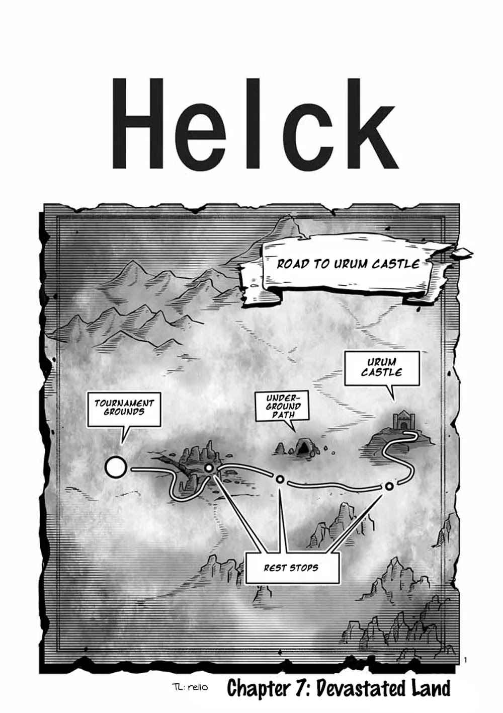 Helck Chapter 7 page 1 - Chapter 7: Devastated Land