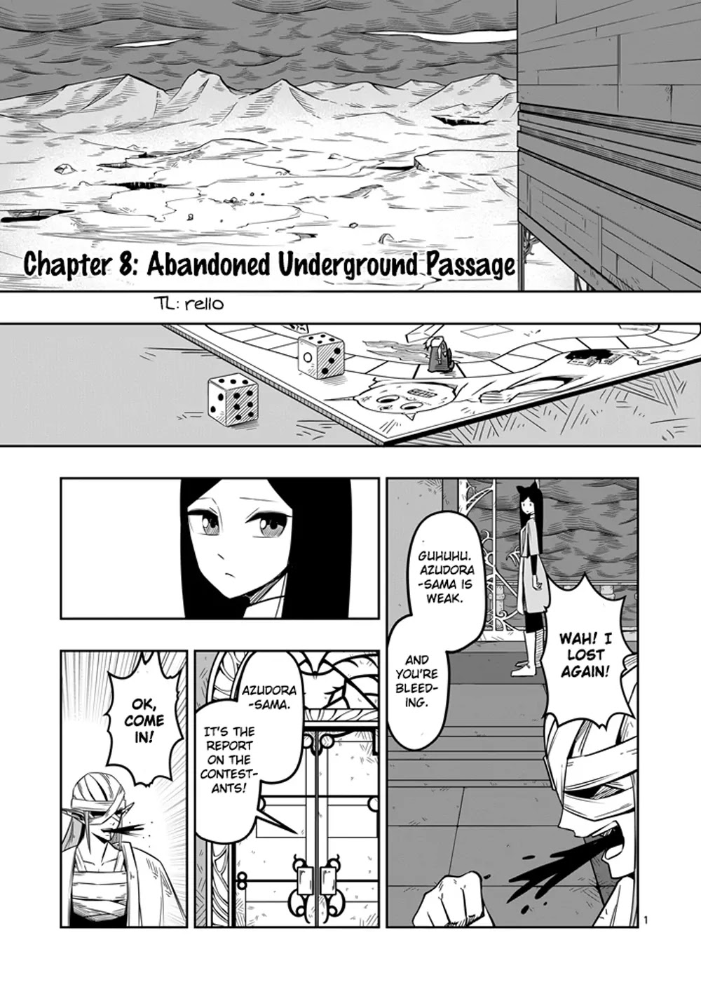 Helck Chapter 8 page 1 - Chapter 8: Abandoned Underground Passage