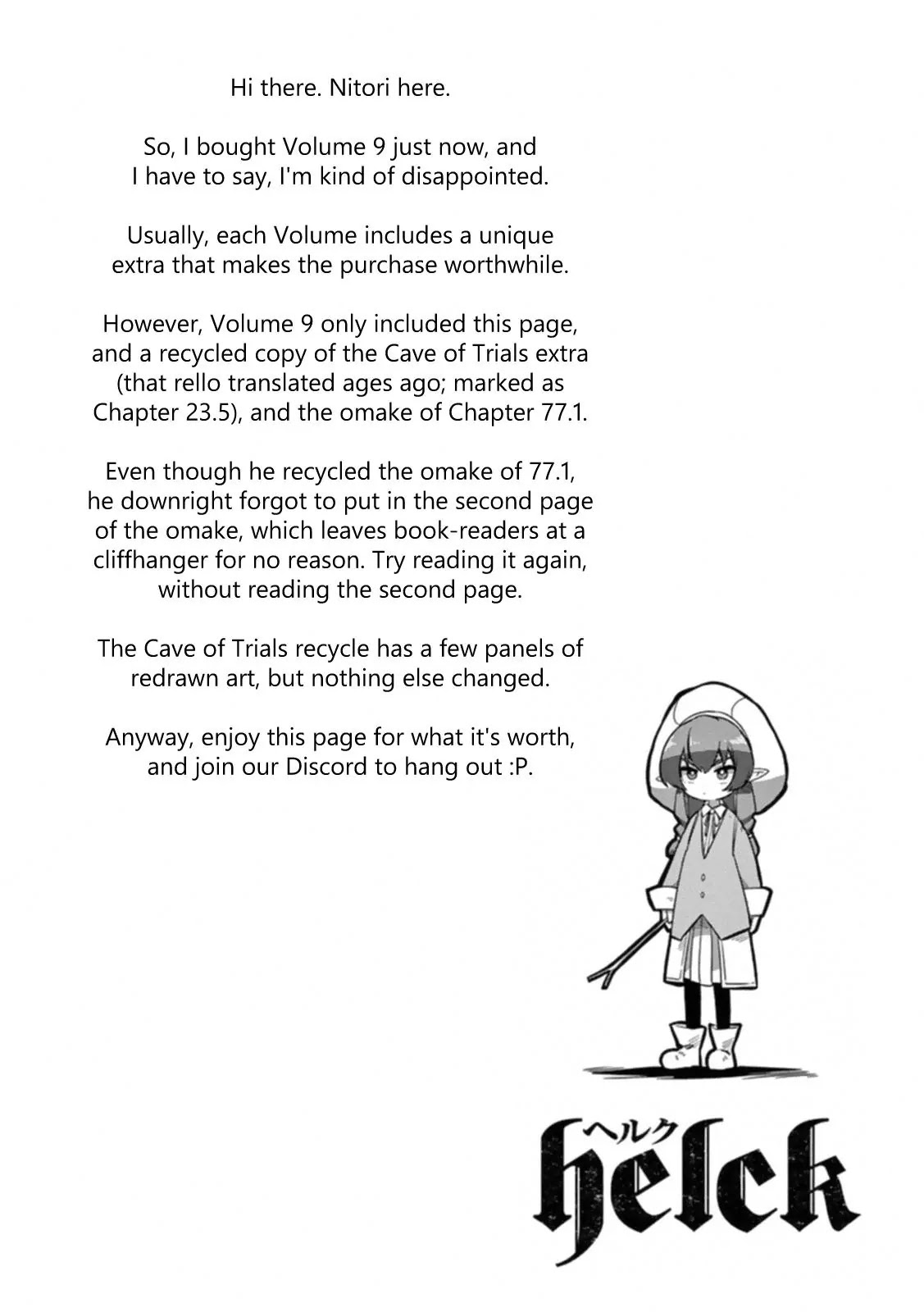 Helck Chapter 93.5 page 3 - Chapter 93.5 Omake: The Reason Helck Can Wield Swords