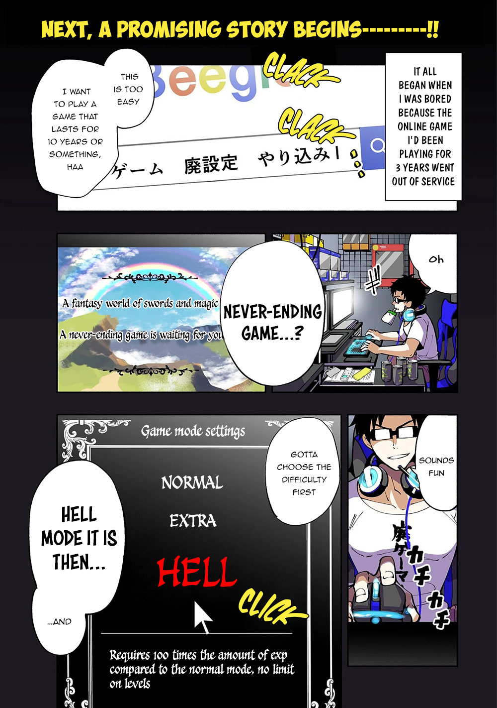 Hell Mode: Yarikomi Suki no Gamer wa Hai Settei no Isekai de Musou Suru Chapter 1 page 2 - Chapter 1