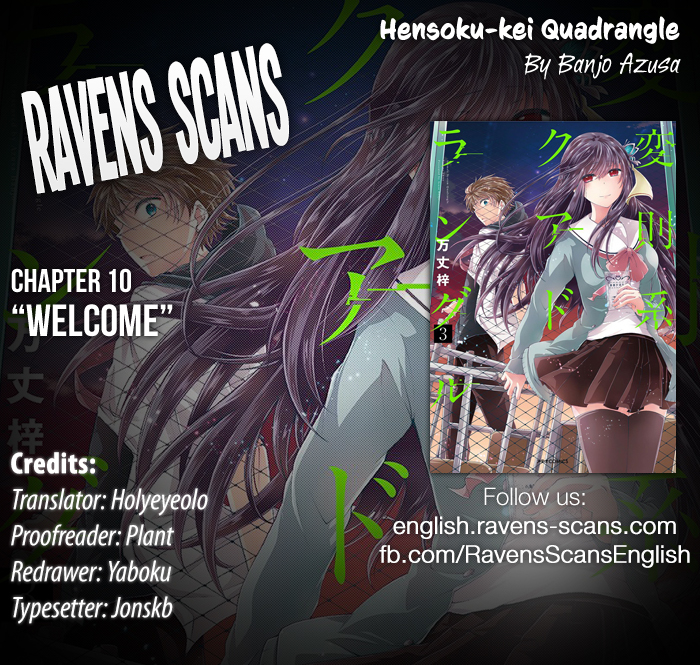 Hensokukei Quadrangle Chapter 10 page 1 - Chapter 10: "Welcome"