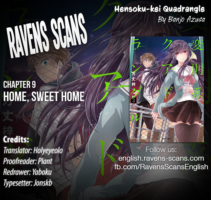 Hensokukei Quadrangle Chapter 9 page 1 - Chapter 9: Home, Sweet Home