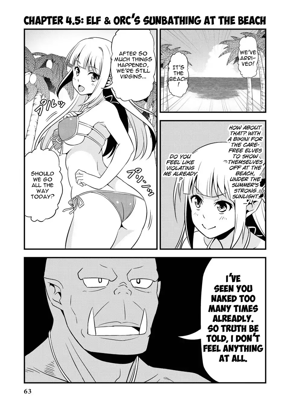 Hentai Elf to Majime Orc Chapter 4.5 page 3 - Chapter 4.5: Elf & Orc's Sunbathing at the Beach