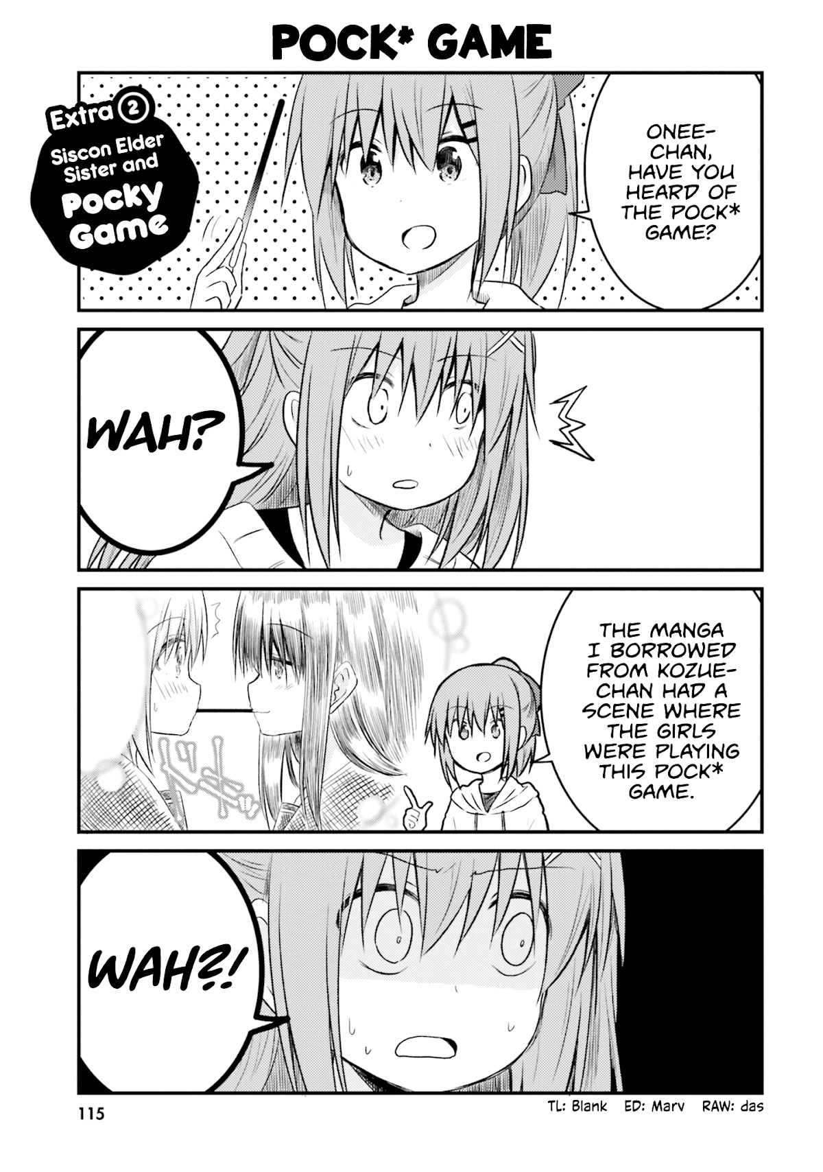 Her Elder Sister Has a Crush on Her, But She Doesn't Mind Chapter 15.5 page 1 - Chapter 15.5: Siscon Elder Sister and Pocky Game