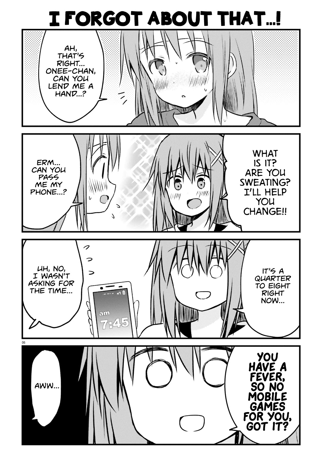 Her Elder Sister Has a Crush on Her, But She Doesn't Mind Chapter 23 page 6 - Chapter 23: Siscon Elder Sister and Little Sister Who Caught a Cold