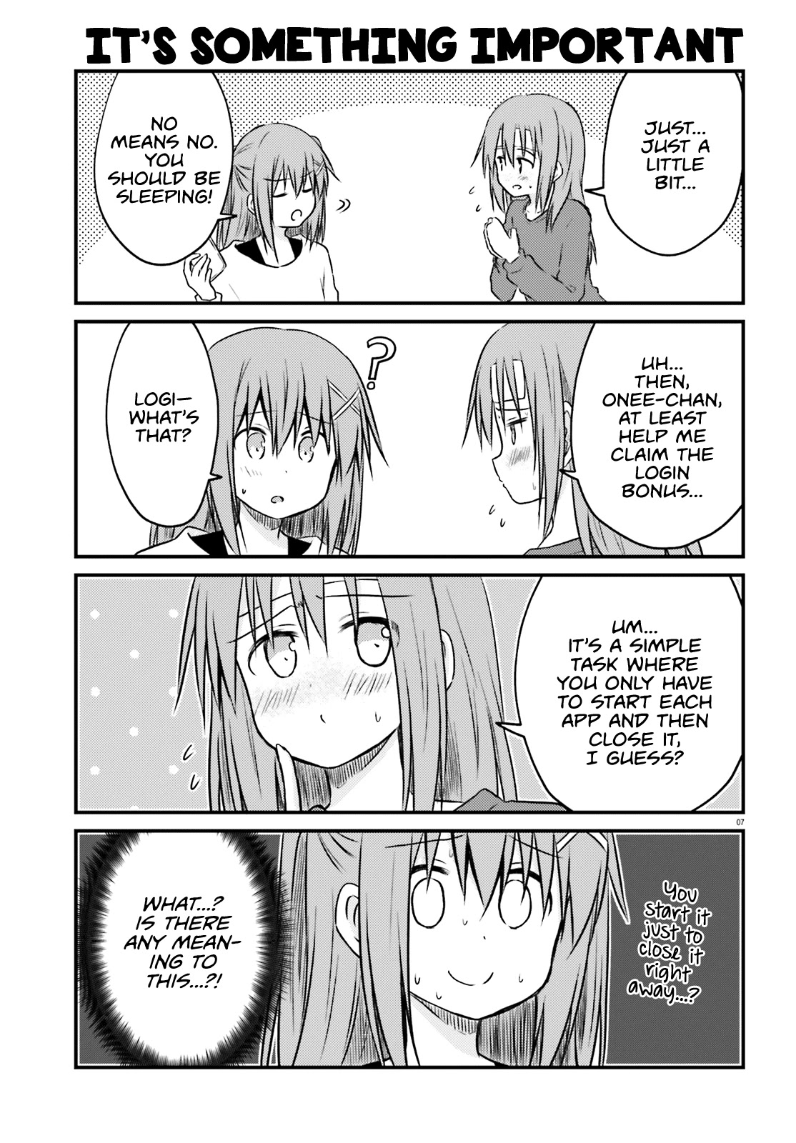 Her Elder Sister Has a Crush on Her, But She Doesn't Mind Chapter 23 page 7 - Chapter 23: Siscon Elder Sister and Little Sister Who Caught a Cold