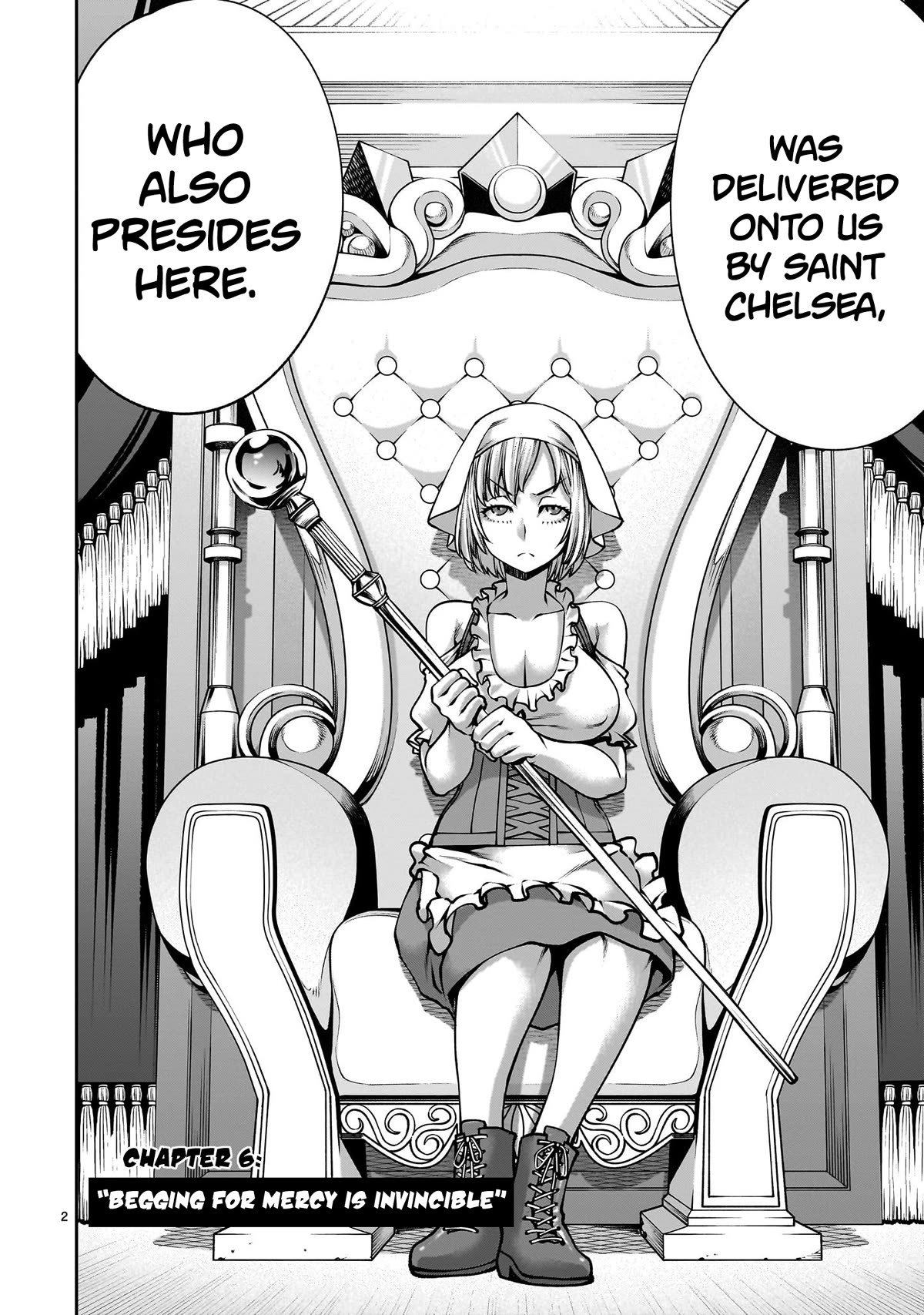 Her Strongest Ability Is Begging for Mercy, the Frustrating World Conquest Adventures of a Former Demon King Chapter 6 page 2 - Chapter 6: "Begging For Mercy is Invincible"