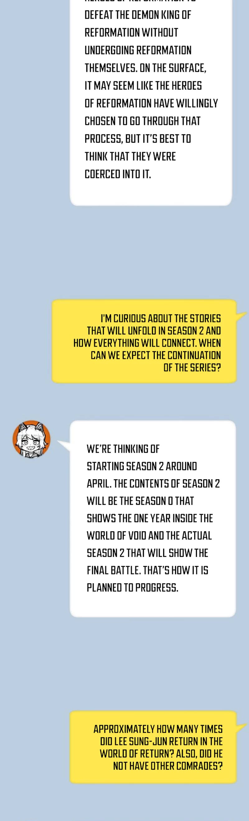 Hero Has Returned Chapter 84.5 page 9 - Chapter 84.5: Season 1 Afterword