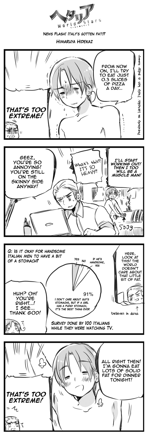 Hetalia World Stars Chapter 8 page 1 - Chapter 8 : News Flash! Italy's Gotten Fat!?