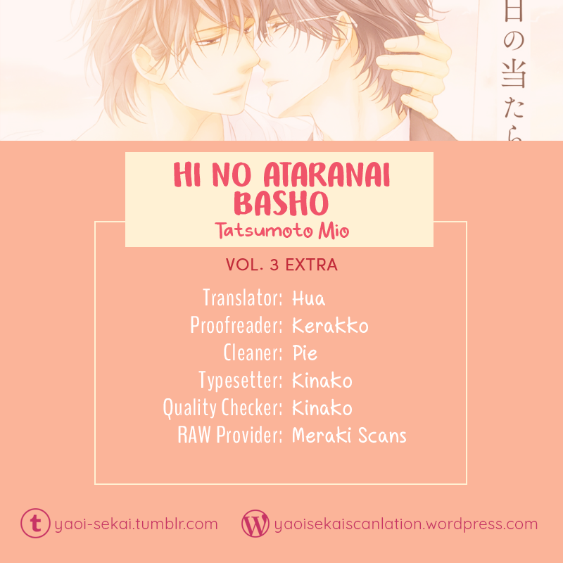 Hi no Ataranai Basho Chapter 12.5 page 1 - Chapter 12.5: Volume 3 extra [END]