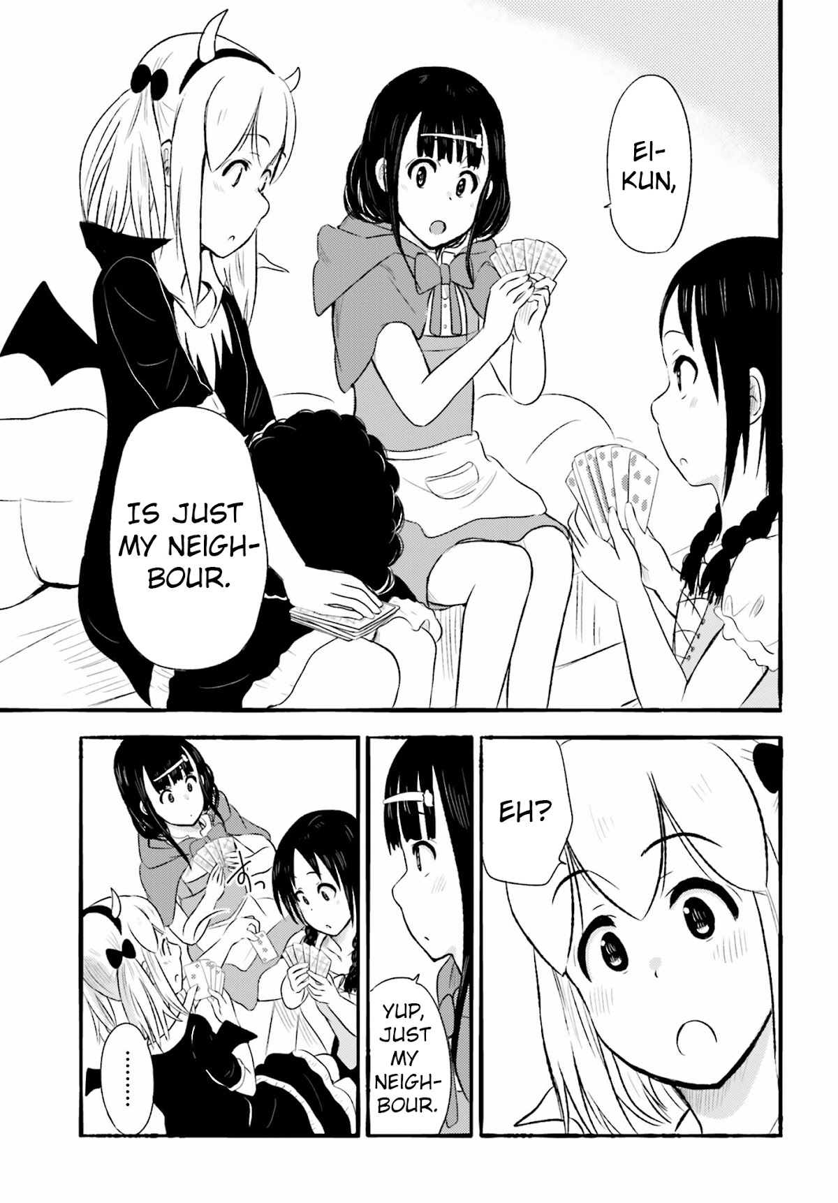 Higashi no Kurume to Tonari no Meguru Chapter 12 page 15 - Chapter 12: A Halloween full of girls? Even Afro is curious v2.