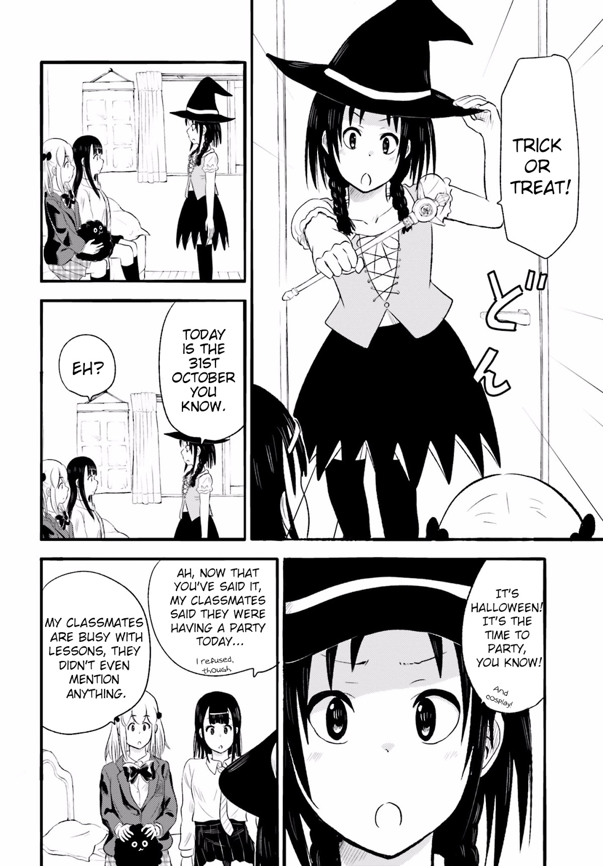 Higashi no Kurume to Tonari no Meguru Chapter 12 page 6 - Chapter 12: A Halloween full of girls? Even Afro is curious v2.