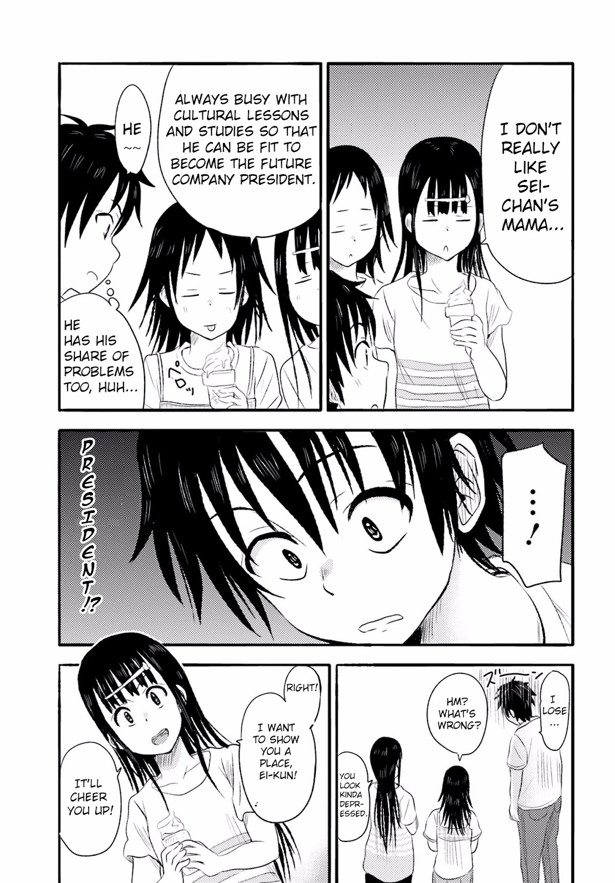 Higashi no Kurume to Tonari no Meguru Chapter 5 page 13 - Chapter 5: The faces that is reflected in the water surface is the Tsukahara th...