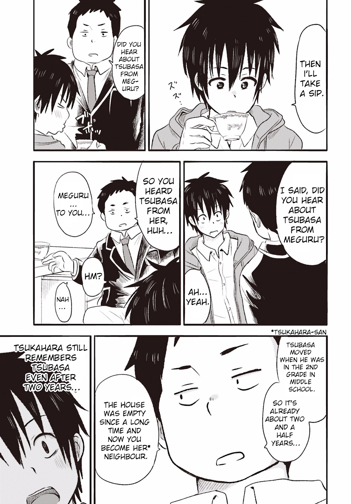Higashi no Kurume to Tonari no Meguru Chapter 8 page 9 - Chapter 8: I want to know all of Tsukahara-san's Suffering.