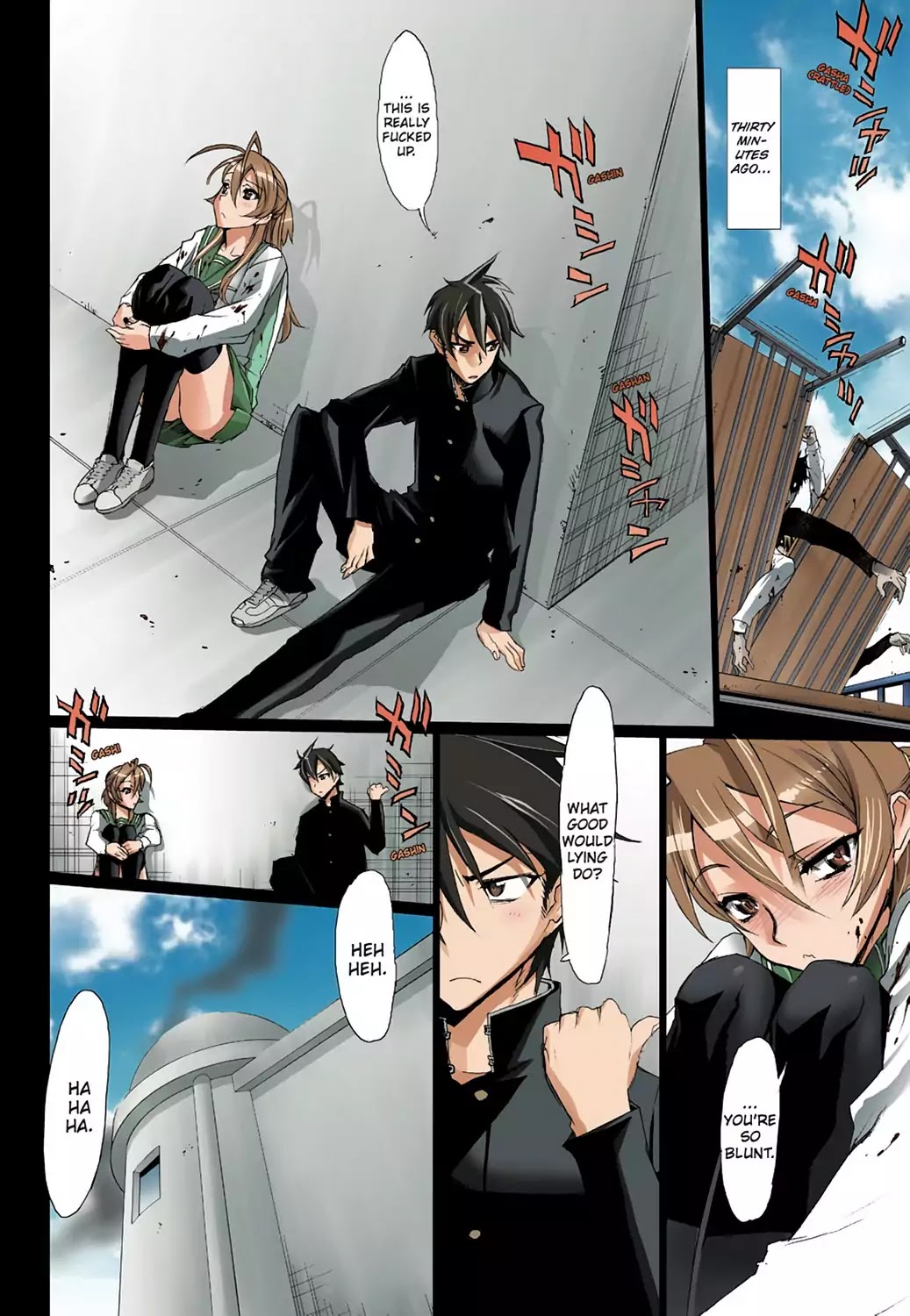 High School of the Dead - Full Color Edition Chapter 2 page 17 - Chapter 2: Escape from the Dead