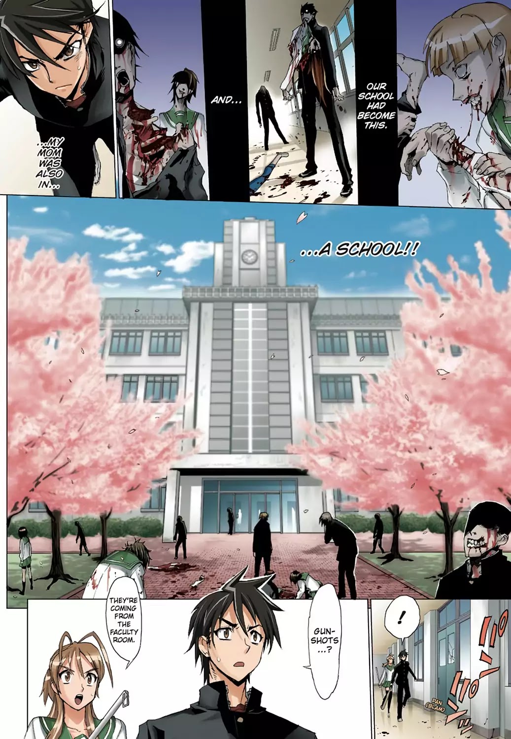 High School of the Dead - Full Color Edition Chapter 2 page 21 - Chapter 2: Escape from the Dead
