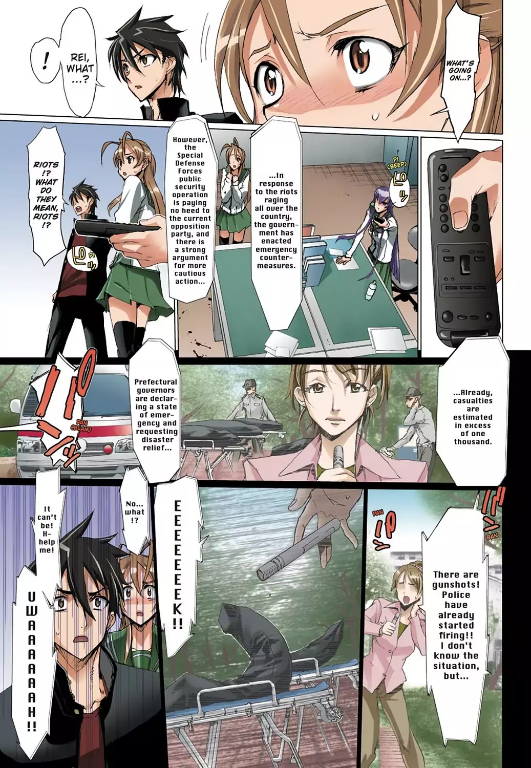 High School of the Dead - Full Color Edition Chapter 2 page 34 - Chapter 2: Escape from the Dead