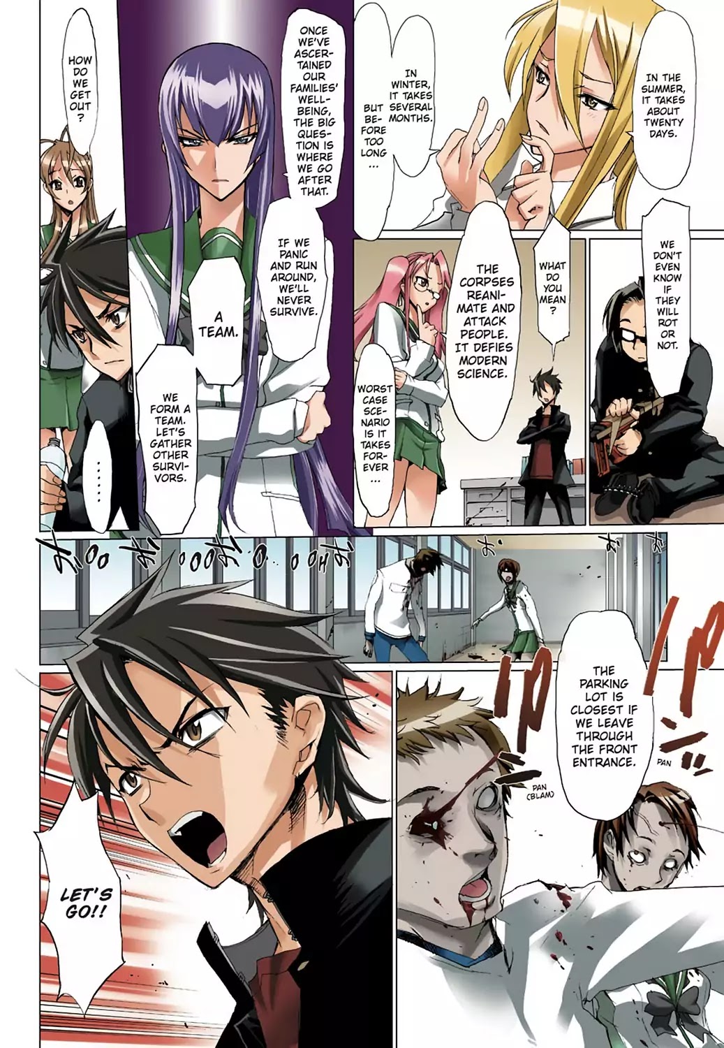 High School of the Dead - Full Color Edition Chapter 2 page 39 - Chapter 2: Escape from the Dead
