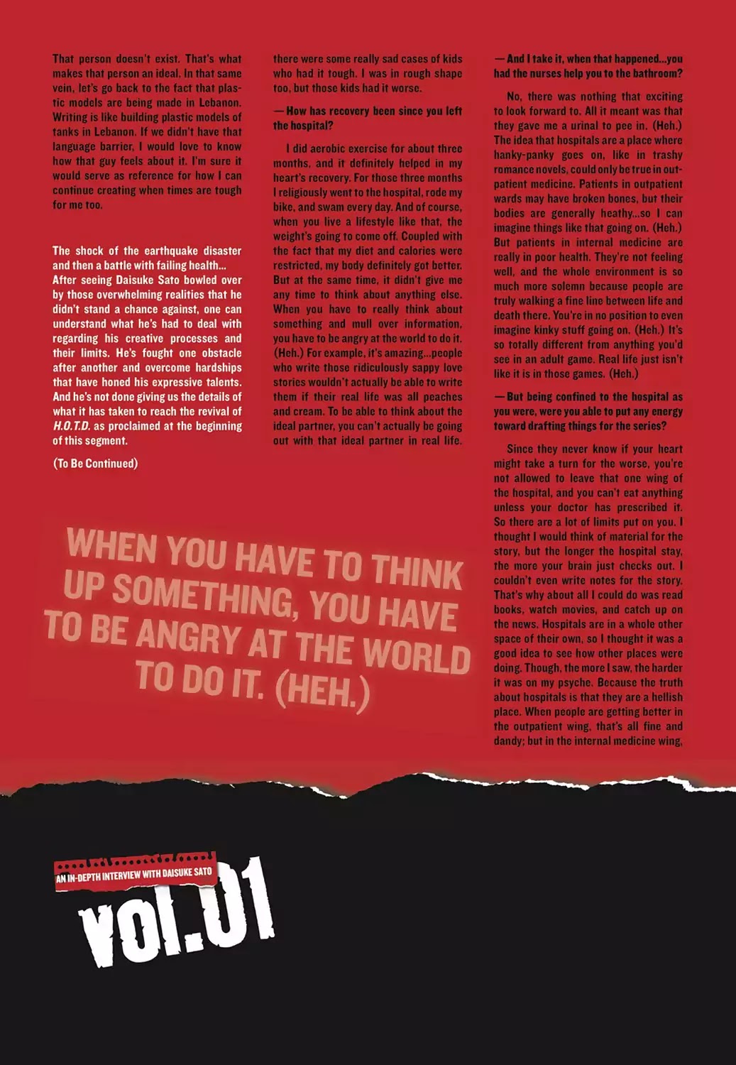 High School of the Dead - Full Color Edition Chapter 22.6 page 6 - Chapter 22.6: In-Depth Interview with Daisuke Sato, Part 1