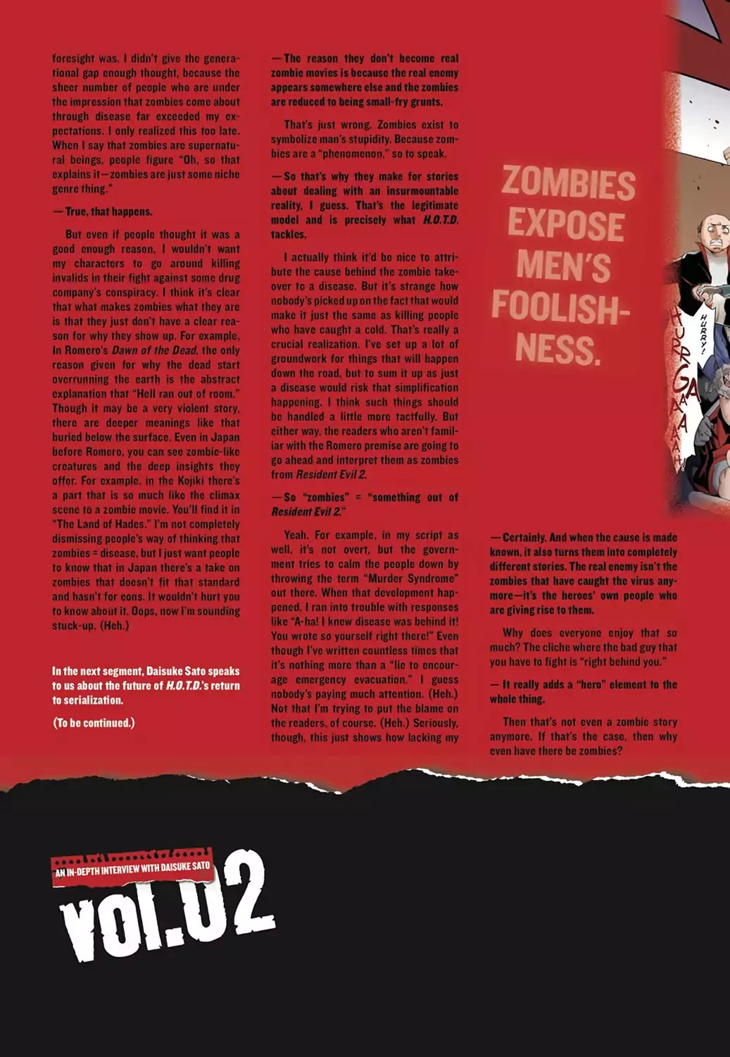 High School of the Dead - Full Color Edition Chapter 25.6 page 8 - Chapter 25.6: In-Depth Interview with Daisuke Sato, Part 2