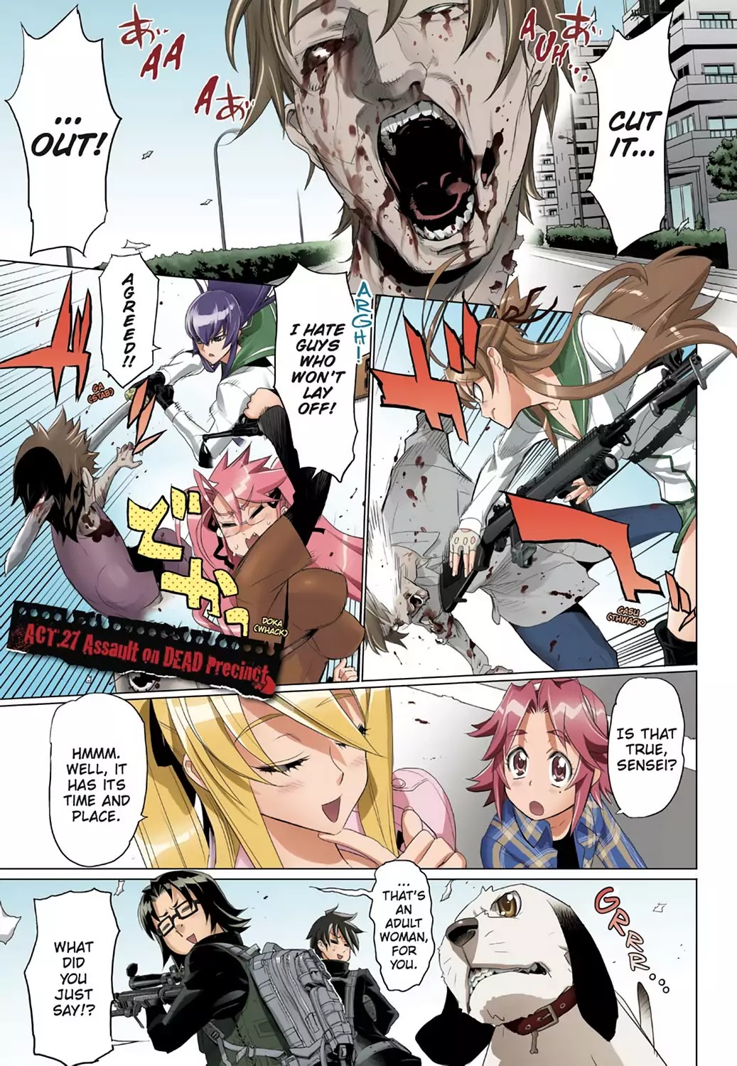High School of the Dead - Full Color Edition Chapter 27 page 1 - Chapter 27: Assault on Dead Precinct