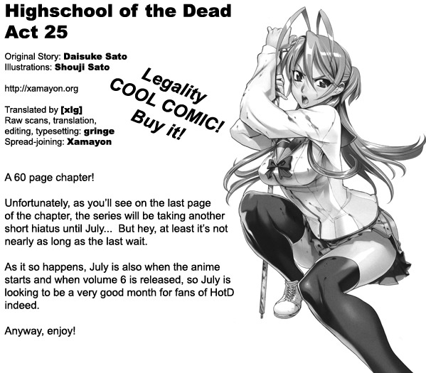 Highschool of the Dead Chapter 25 page 1 - Chapter 25: Duty and Dead