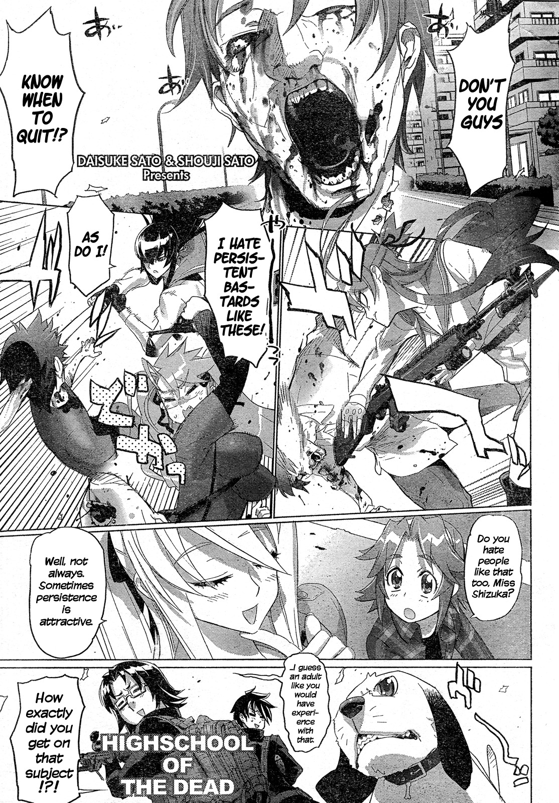 Highschool of the Dead Chapter 27 page 1 - Chapter 27: Assault on Dead Precinct